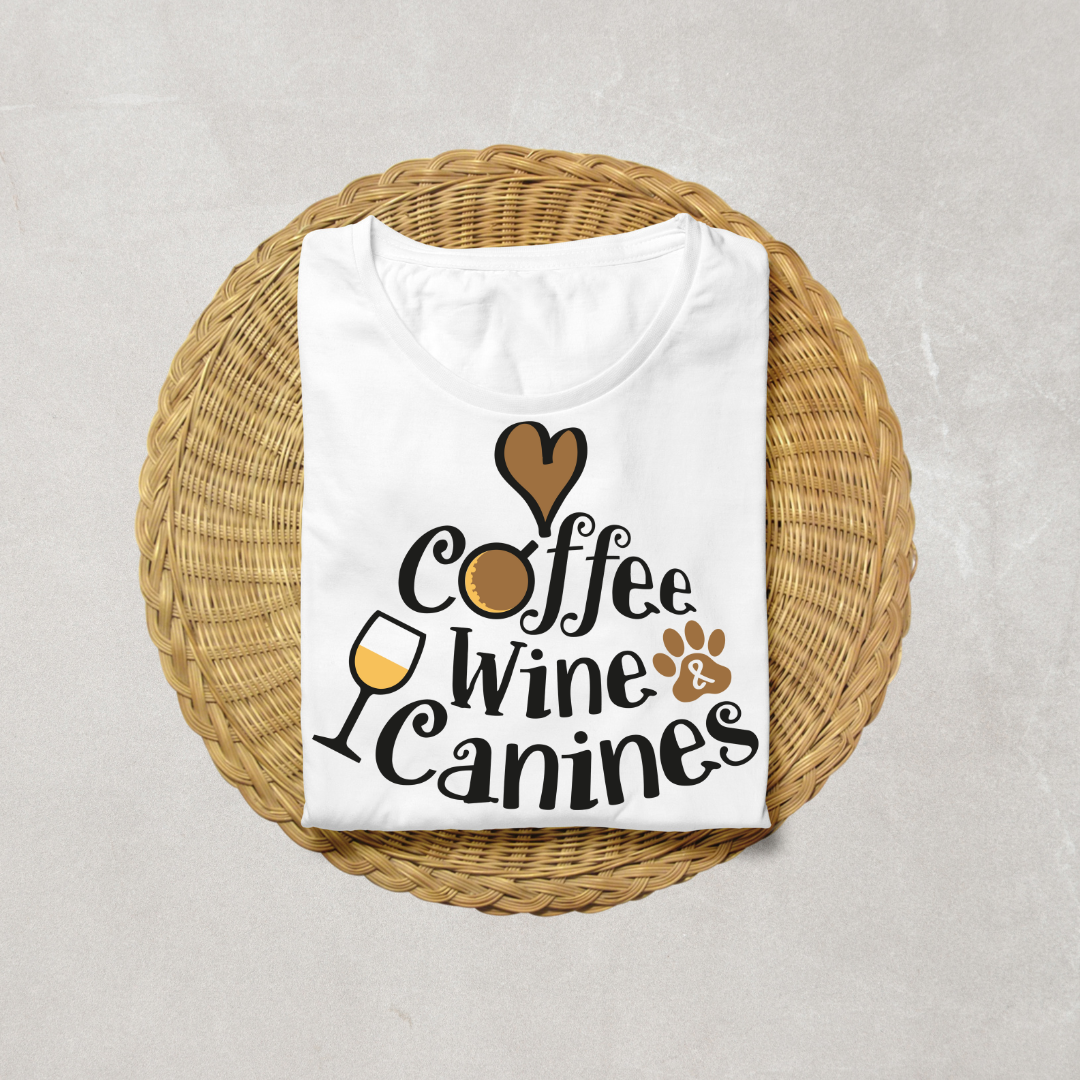Unisex Classic Coffee,Wine,Canines T-Shirt