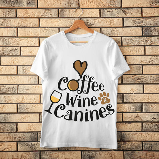 Unisex Classic Coffee,Wine,Canines T-Shirt