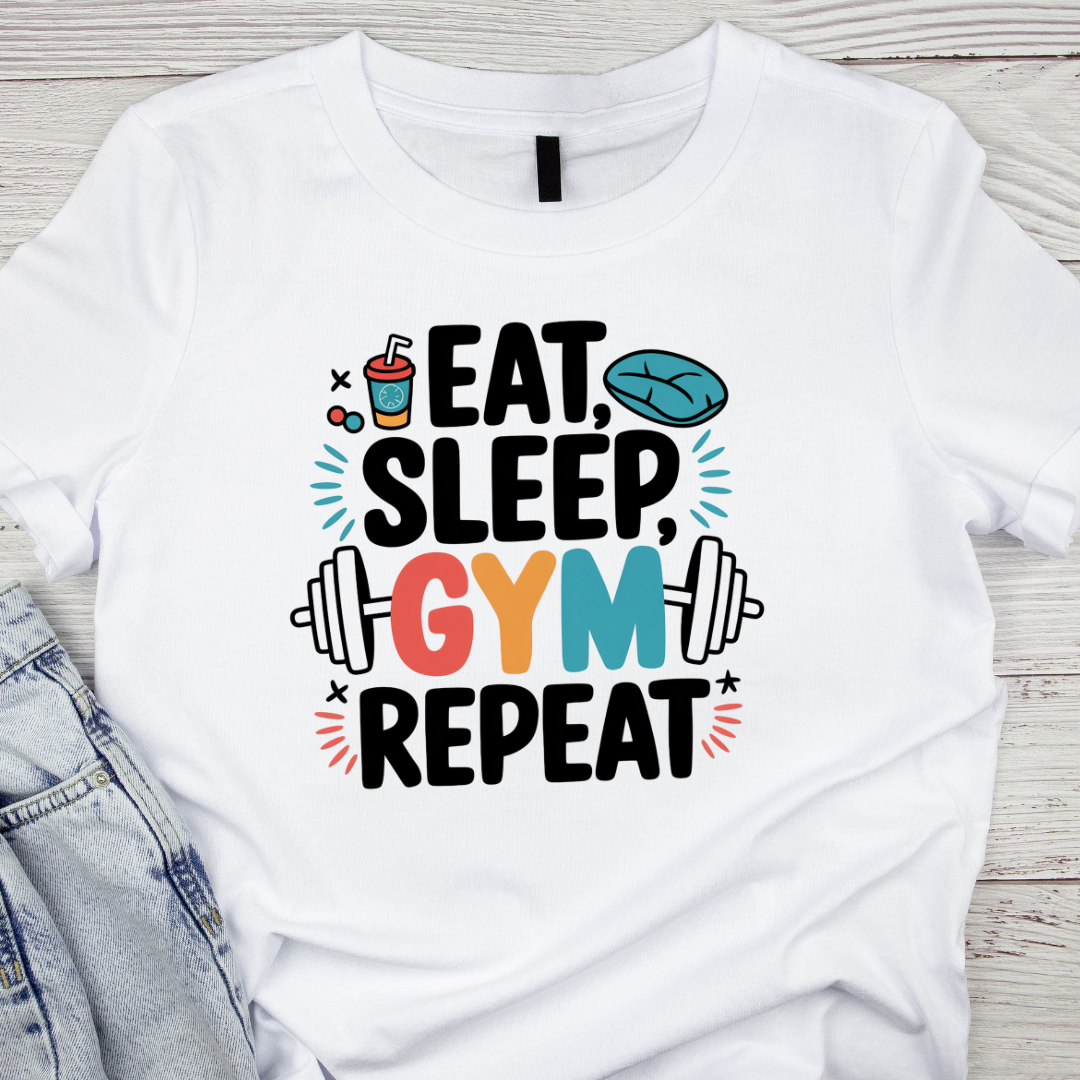 Unisex Classic Eat Sleep Gym Repeat T-Shirt