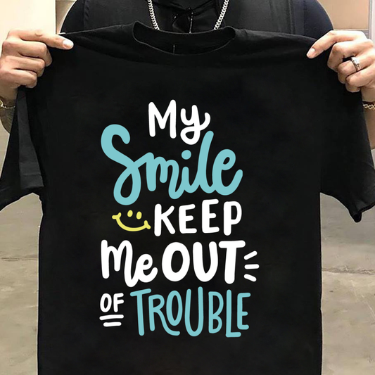 Kids My Smile Keep Me Out Of Trouble T-Shirt